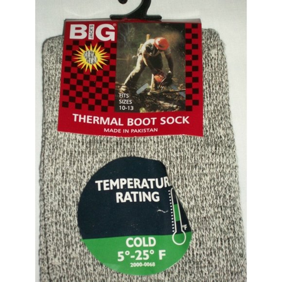 Big Jacks Thermal Boot Socks 10-13 Hiking Camping Hunting Outdoors Winter Snow - Picture 2 of 11